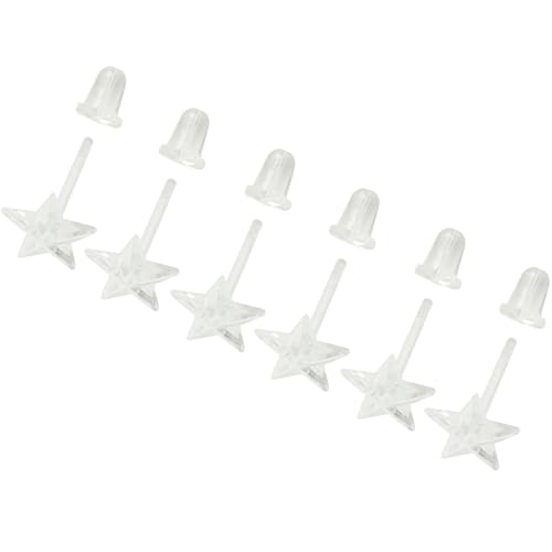 YQNONEZ Kunststoff 6 stk Clear Pentagramm Piercing Retainers 6 stk Weich Ohrring Verschluss Ohrpiercings Stecker Hypoallergene Ohrringe Stud Set Ohrstecker Bars Kit Earrings Schmuck für Damen Herren YQNONEZ Kunststoff 6 stk Clear Pentagramm Piercing Retainers 6 stk Weich Ohrring Verschluss Ohrpiercings Stecker Hypoallergene Ohrringe Stud Set Ohrstecker Bars Kit Earrings Schmuck für Damen Herren von YQNONEZ