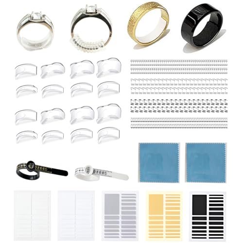 YQNONEZ Kunststoff Klar 1 Set Ring Sizer Alle Lose Ringe Frauen Männer Adjuster Verkleinerung Unsichtbar Enger Machen Enhancers Ringe Verkleinern Ringgrößenversteller Ringverkleinerer Ringstopper von YQNONEZ