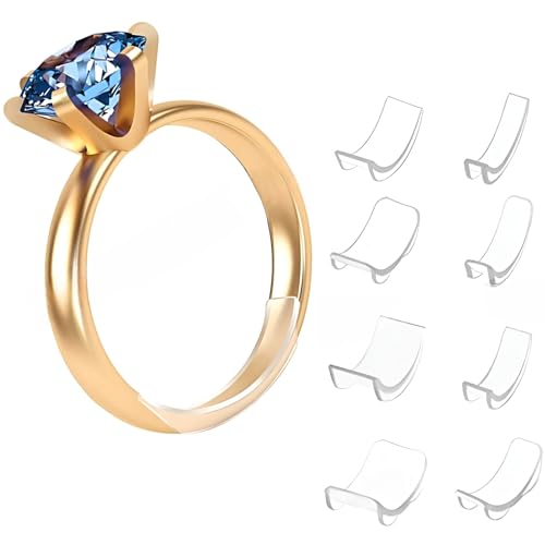 YQNONEZ Kunststoff Klar 8 stück Ring Sizer Adjuster Ringverkleinerer Unsichtbar Verkleinerung Ringgrößenversteller Kleiner Enger Machen Ringstopper Verkleinerer für Alle Lose Ringe Männer Frauen YQNONEZ Kunststoff Klar 8 stück Ring Sizer Adjuster Ringverkleinerer Unsichtbar Verkleinerung Ringgrößenversteller Kleiner Enger Machen Ringstopper Verkleinerer für Alle Lose Ringe Männer Frauen von YQNONEZ