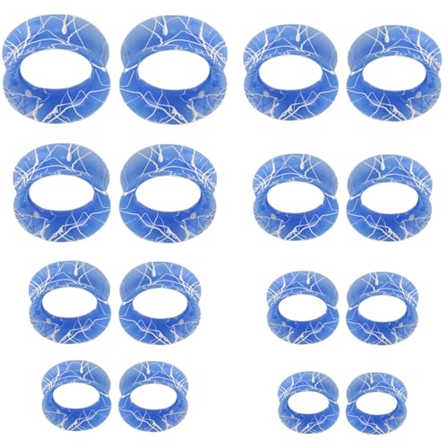 YQNONEZ Silikon Blau 8 Paar Flexible Ohr Skin Tunnel Double Flared Ohrringe Hypoallergen Dünn Gauges Kit Piercing Schmuck Set Ohrpiercing Tuneles De Oreja Para Hombre Männer Frauen 6-20 MM von YQNONEZ