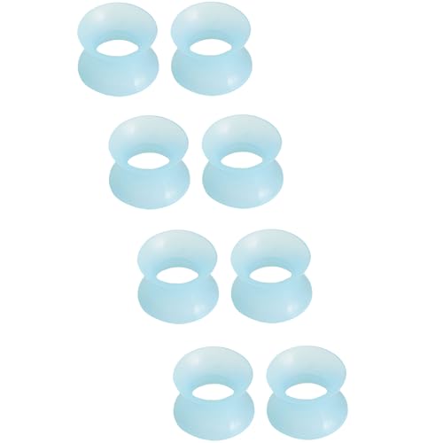 YQNONEZ Silikon Nachtlicht Blau 4 Paar Flexible Ohr Tunnel Dünn Double Flared Ohrringe Hypoallergen Gauges Kit Piercing Schmuck Set Ohrpiercing Männer Frauen Tuneles De Oreja Para Hombre 22 mm(7/8") von YQNONEZ