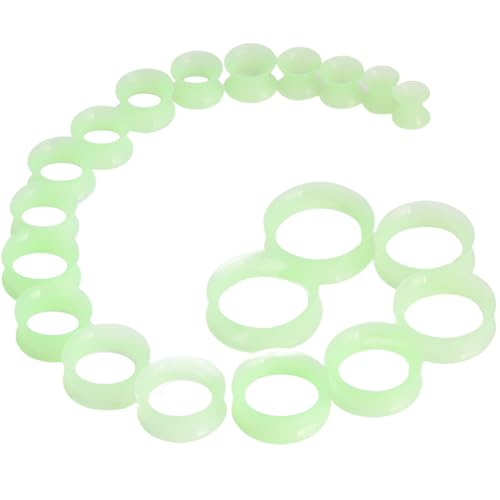 YQNONEZ Silikon Nachtlicht Grün 10 Paar Flexible Ohr Tunnel Dünn Double Flared Ohrringe Hypoallergen Gauges Kit Piercing Schmuck Set Ohrpiercing Männer Frauen Tuneles De Oreja Para Hombre 6-25 MM YQNONEZ Silikon Nachtlicht Grün 10 Paar Flexible Ohr Tunnel Dünn Double Flared Ohrringe Hypoallergen Gauges Kit Piercing Schmuck Set Ohrpiercing Männer Frauen Tuneles De Oreja Para Hombre 6-25 MM von YQNONEZ