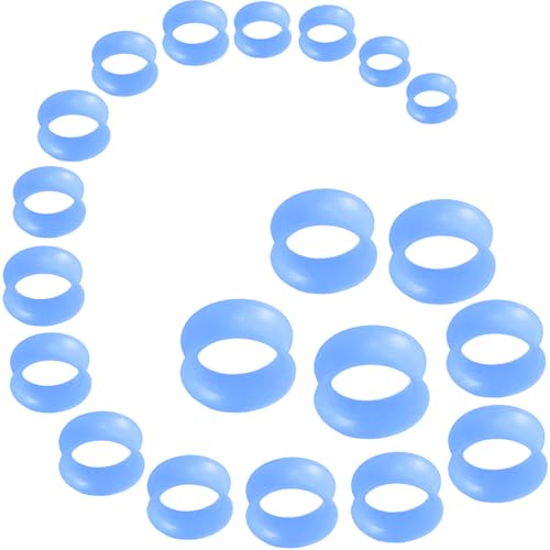 YQNONEZ Silikon Perlglanz Blau 10 Paar Double Flared Ohr Tunnels Hypoallergen Gauges Weich Piercing Schmuck Set Dünn Tunnel Soft Ohrpiercing Kit Tuneles De Oreja Para Hombre Männer Frauen 6-25 MM YQNONEZ Silikon Perlglanz Blau 10 Paar Double Flared Ohr Tunnels Hypoallergen Gauges Weich Piercing Schmuck Set Dünn Tunnel Soft Ohrpiercing Kit Tuneles De Oreja Para Hombre Männer Frauen 6-25 MM von YQNONEZ