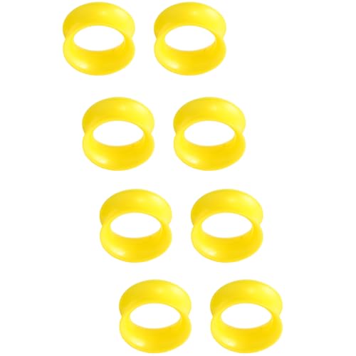 YQNONEZ Silikon Perlglanz Gelb 4 Paar Double Flared Ohr Tunnels Hypoallergen Gauges Weich Piercing Schmuck Set Dünn Tunnel Ohrpiercing Kit Tuneles De Oreja Para Hombre Männer Frauen 24 mm von YQNONEZ