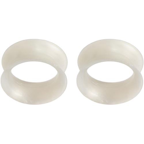 YQNONEZ Silikon Perlglanz Grau 1 Paar Double Flared Ohr Tunnels Hypoallergen Gauges Weich Piercing Schmuck Dünn Tunnel Ohrpiercing Expander Tuneles De Oreja Para Hombre Männer Frauen 10 mm(00 G) von YQNONEZ