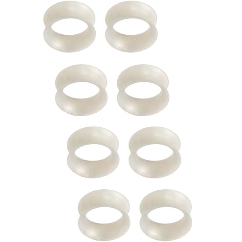 YQNONEZ Silikon Perlglanz Grau 4 Paar Double Flared Ohr Tunnels Hypoallergen Gauges Weich Piercing Schmuck Set Dünn Tunnel Ohrpiercing Kit Tuneles De Oreja Para Hombre Männer Frauen 6 mm(2 G) von YQNONEZ