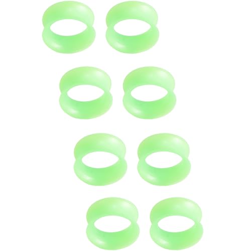 YQNONEZ Silikon Perlglanz Grün 4 Paar Double Flared Ohr Tunnels Hypoallergen Gauges Weich Piercing Schmuck Set Dünn Tunnel Ohrpiercing Kit Tuneles De Oreja Para Hombre Männer Frauen 6 mm(2 G) von YQNONEZ
