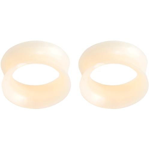YQNONEZ Silikon Perlglanz Hautfarbe 1 Paar Double Flared Ohr Tunnels Hypoallergen Gauges Weich Piercing Schmuck Dünn Tunnel Ohrpiercing Expander Tuneles De Oreja Para Hombre Männer Frauen 8 mm(0 G) von YQNONEZ