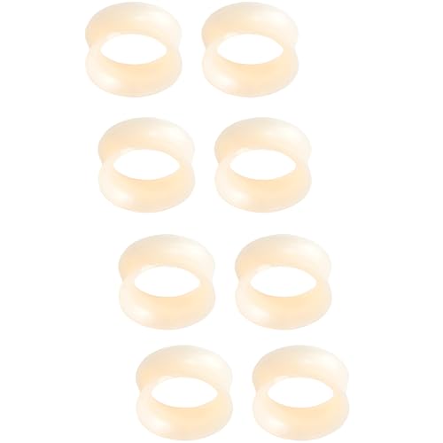 YQNONEZ Silikon Perlglanz Hautfarbe 4 Paar Double Flared Ohr Tunnels Hypoallergen Gauges Weich Piercing Schmuck Set Dünn Tunnel Ohrpiercing Kit Tuneles De Oreja Para Hombre Männer Frauen 3 mm(8 G) von YQNONEZ
