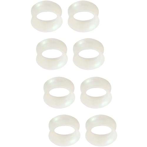 YQNONEZ Silikon Perlglanz Klar 4 Paar Double Flared Ohr Tunnels Hypoallergen Gauges Weich Piercing Schmuck Set Dünn Tunnel Ohrpiercing Kit Tuneles De Oreja Para Hombre Männer Frauen 8 mm(0 G) von YQNONEZ