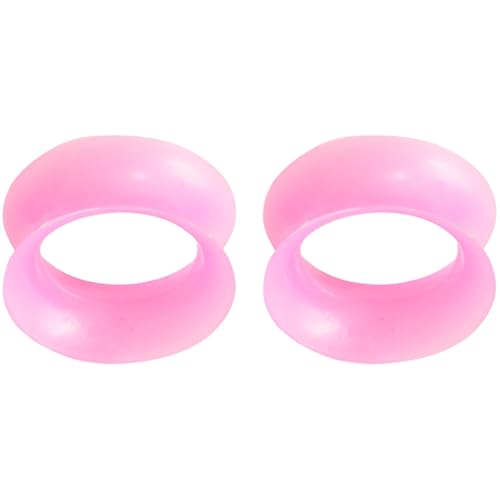 YQNONEZ Silikon Perlglanz Lila 1 Paar Double Flared Ohr Tunnels Hypoallergen Gauges Weich Piercing Schmuck Dünn Tunnel Ohrpiercing Expander Tuneles De Oreja Para Hombre Männer Frauen 5 mm(4 G) von YQNONEZ