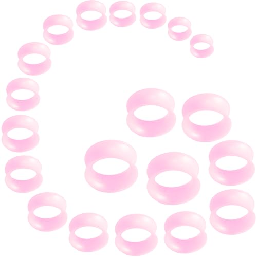 YQNONEZ Silikon Perlglanz Rosa 10 Paar Double Flared Ohr Tunnels Hypoallergen Gauges Weich Piercing Schmuck Set Dünn Tunnel Soft Ohrpiercing Kit Tuneles De Oreja Para Hombre Männer Frauen 6-25 MM YQNONEZ Silikon Perlglanz Rosa 10 Paar Double Flared Ohr Tunnels Hypoallergen Gauges Weich Piercing Schmuck Set Dünn Tunnel Soft Ohrpiercing Kit Tuneles De Oreja Para Hombre Männer Frauen 6-25 MM von YQNONEZ