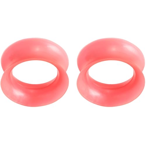 YQNONEZ Silikon Perlglanz Rot 1 Paar Double Flared Ohr Tunnels Hypoallergen Gauges Weich Piercing Schmuck Dünn Tunnel Ohrpiercing Expander Tuneles De Oreja Para Hombre Männer Frauen 24 mm von YQNONEZ