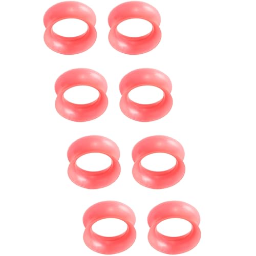 YQNONEZ Silikon Perlglanz Rot 4 Paar Double Flared Ohr Tunnels Hypoallergen Gauges Weich Piercing Schmuck Set Dünn Tunnel Ohrpiercing Kit Tuneles De Oreja Para Hombre Männer Frauen 4 mm(6 G) von YQNONEZ