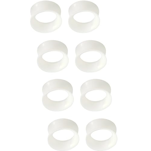 YQNONEZ Silikon Perlglanz Weiß 4 Paar Double Flared Ohr Tunnels Hypoallergen Gauges Weich Piercing Schmuck Set Dünn Tunnel Ohrpiercing Kit Tuneles De Oreja Para Hombre Männer Frauen 6 mm(2 G) von YQNONEZ