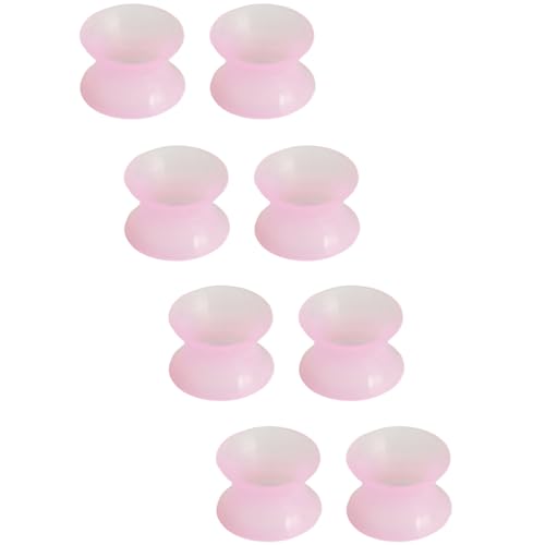 YQNONEZ Silikon Rosa 4 Paar Flexible Dünn Ohr Flesh Tunnel Double Flared Ohrringe Hypoallergen Gauges Expanders Set Piercing Schmuck Ohrpiercing Tuneles De Oreja Para Hombre Männer Frauen 6 mm(2 G) von YQNONEZ
