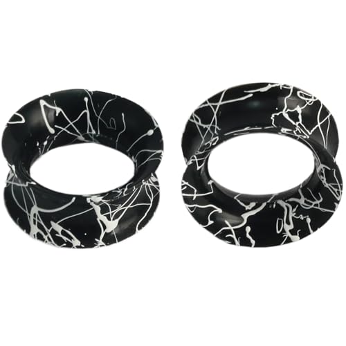 YQNONEZ Silikon Schwarz 1 Paar Flexible Ohr Skin Tunnel Double Flared Ohrringe Hypoallergen Dünn Gauges Piercing Schmuck Ohrpiercing Tuneles De Oreja Para Hombre Männer Frauen 5 mm(4 G) von YQNONEZ