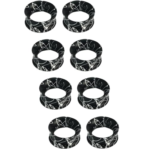 YQNONEZ Silikon Schwarz 4 Paar Flexible Ohr Skin Tunnel Double Flared Ohrringe Hypoallergen Dünn Gauges Kit Piercing Schmuck Set Ohrpiercing Tuneles De Oreja Para Hombre Männer Frauen 6 mm(2 G) von YQNONEZ