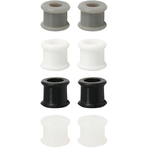 YQNONEZ Silikon Weiß/Schwarz/Klar/Grau 4 Paar Double Saddles Ohr Flesh Tunnels Dickes Gauges Set Hypoallergen Piercing Schmuck Ohrpiercing Kit Tuneles De Oreja Para Hombre Männer Frauen 5 mm(4 G) von YQNONEZ