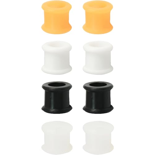 YQNONEZ Silikon Weiß/Schwarz/Klar/Orange 4 Paar Double Saddles Ohr Flesh Tunnels Dickes Gauges Set Hypoallergen Piercing Schmuck Ohrpiercing Kit Tuneles De Oreja Para Hombre Männer Frauen 5 mm(4 G) von YQNONEZ