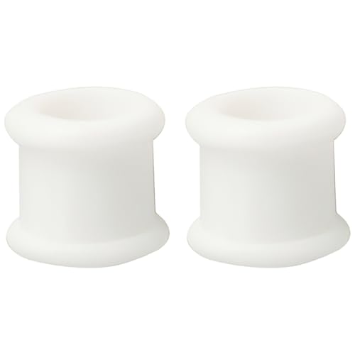 YQNONEZ Silikon Weiß 1 Paar Double Saddles Ohr Flesh Tunnels Dickes Gauges Tunnel Hypoallergen Body Piercing Schmuck Ohrpiercing Flexible Tuneles De Oreja Para Hombre Männer Frauen 40 mm von YQNONEZ