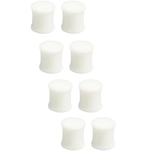 YQNONEZ Silikon Weiß 4 Paar Flexible Ohr Solide Plugs Hypoallergen Gauges Expander Double Flared Ohrpiercing Set Piercing Schmuck Tuneles De Oreja Para Hombre Männer Frauen 8 mm(0 G) von YQNONEZ