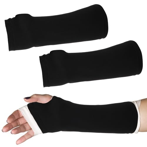 YQQYG Arm Cast Cover, Armschoner 1 Paar Schwarz Oberarm Bandage, Armsleeve Schutzärmel für Arme, Gipsarmmanschette, Ärmel zum Abdecken der Arme für Männer und Frauen, Weiche Armschutzärmel von YQQYG