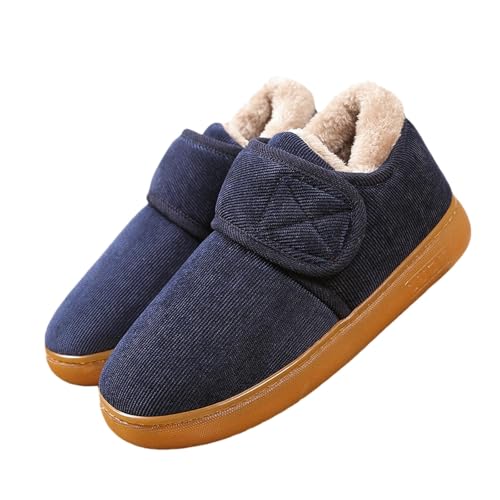 YQQYMBD Hausschuhe Mitte des Alters Mittleren Alters Und Ältere, Warme Baumwollschuhe Für Männer Und Frauen Großer Dicker Boden Nicht Rutscher Außenschuhe Im Freien-blau-42-43 von YQQYMBD