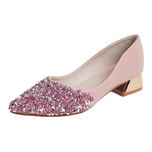 YQRUIMIAO Damen-Pumps, geschlossener Zehenbereich, klobige Absätze für Frauen, bequeme Arbeitspumps, Schuhe, spitzer Zehenbereich, Strasskleid, Hochzeitspumpen für Frauen, Pink, 8-8.5 YQRUIMIAO Damen-Pumps, geschlossener Zehenbereich, klobige Absätze für Frauen, bequeme Arbeitspumps, Schuhe, spitzer Zehenbereich, Strasskleid, Hochzeitspumpen für Frauen, Pink, 8-8.5 von YQRUIMIAO