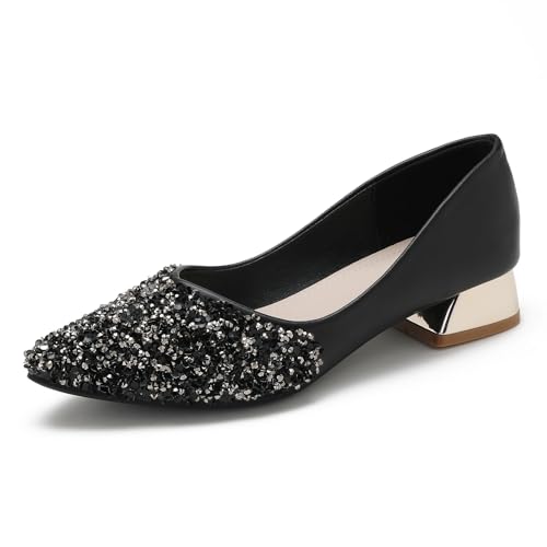 YQRUIMIAO Damen-Pumps, geschlossener Zehenbereich, klobige Absätze für Frauen, bequeme Arbeitspumps, Schuhe, spitzer Zehenbereich, Strasskleid, Hochzeitspumpen für Frauen, Schwarz, 35.5 EU YQRUIMIAO Damen-Pumps, geschlossener Zehenbereich, klobige Absätze für Frauen, bequeme Arbeitspumps, Schuhe, spitzer Zehenbereich, Strasskleid, Hochzeitspumpen für Frauen, Schwarz, 35.5 EU von YQRUIMIAO