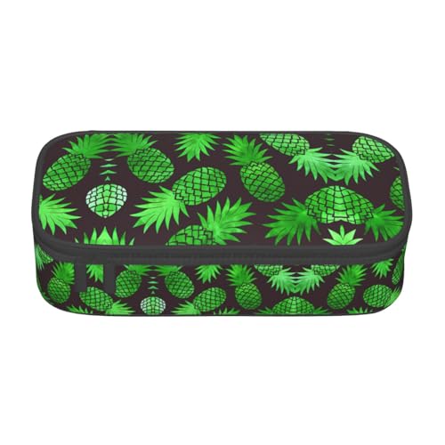 YQTGBCED Federmäppchen mit Ananas-Kunstdruck, multifunktionales Federmäppchen, großes Fassungsvermögen, Stift-Organizer-Tasche, Schwarz , Einheitsgröße, Schlüsseletui von YQTGBCED