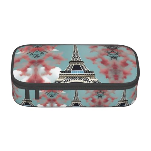 YQTGBCED Federmäppchen mit Eiffelturm-Druck, multifunktionales Federmäppchen, großes Fassungsvermögen, Stift-Organizer-Tasche, Schwarz , Einheitsgröße, Schlüsseletui von YQTGBCED