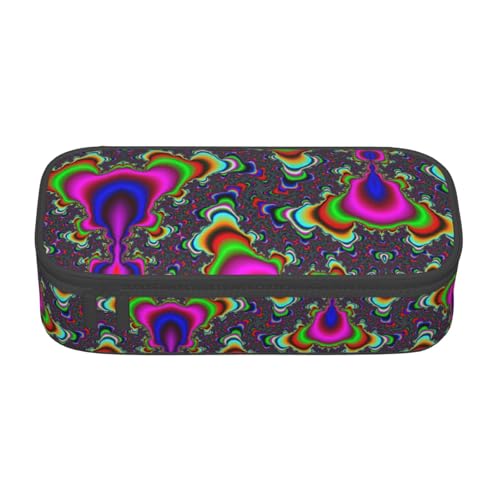 YQTGBCED Federmäppchen mit buntem Muster, multifunktionales Federmäppchen, großes Fassungsvermögen, Stift-Organizer-Tasche, Schwarz , Einheitsgröße, Schlüsseletui von YQTGBCED