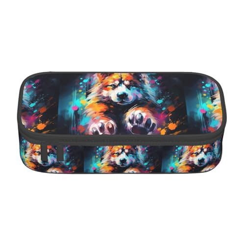 YQTGBCED Federmäppchen mit großem Fassungsvermögen und Organizer, Oxford-Stoffmaterial, mehrere Fächer, Schwarz , Einheitsgröße, Kosmetiktasche von YQTGBCED