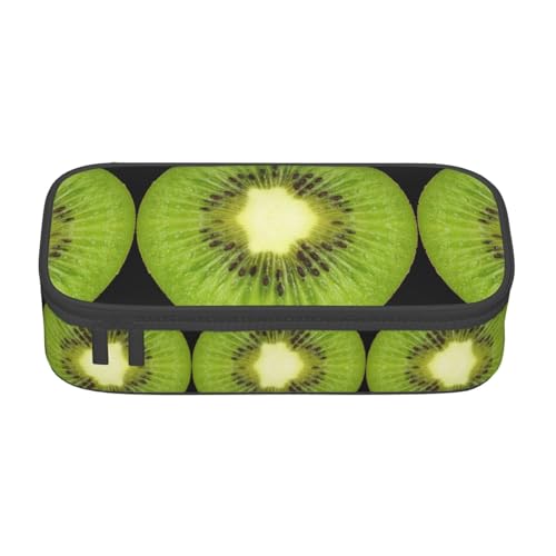 YQTGBCED Kiwi Slice Federmäppchen, multifunktionales Federmäppchen, großes Fassungsvermögen, Stift-Organizer-Tasche, Schwarz , Einheitsgröße, Schlüsseletui von YQTGBCED