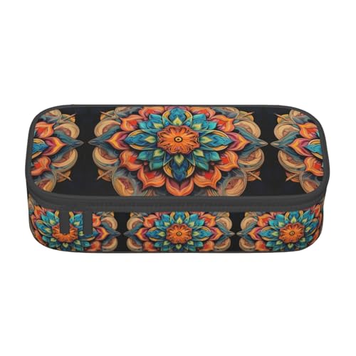 YQTGBCED Medallion Federmäppchen mit mehreren Drucken, multifunktionales Federmäppchen, großes Fassungsvermögen, Stift-Organizer-Tasche, Schwarz , Einheitsgröße, Schlüsseletui von YQTGBCED