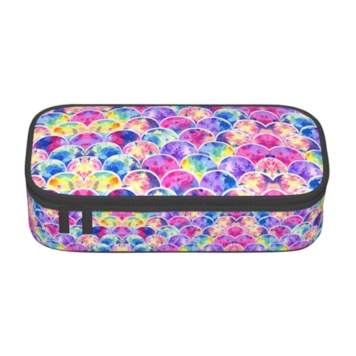 YQTGBCED Schönes Federmäppchen mit Meerjungfrauen-Druck, multifunktionales Federmäppchen, großes Fassungsvermögen, Federmäppchen, Federmäppchen, Organizer-Tasche, Schwarz , Einheitsgröße, von YQTGBCED