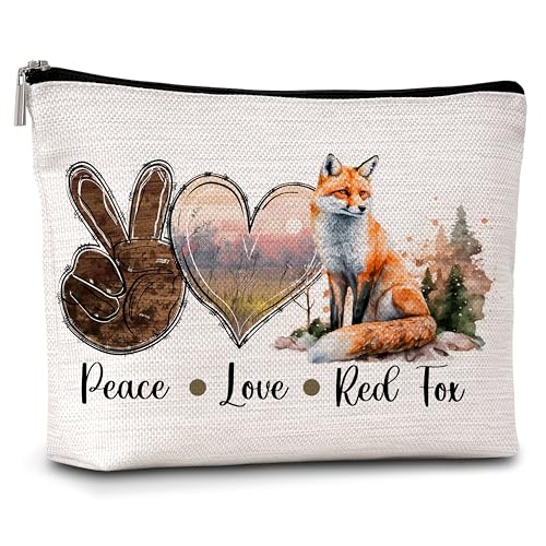 YQV Just A Girl Who Loves Red Foxes Make-up-Tasche, Fuchs-Geschenke für Frauen, Freunde, Teenager, Mädchen, Fuchszeug – B13, Bunt von YQV