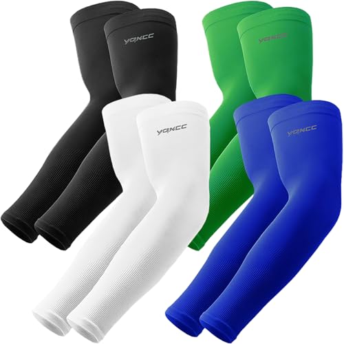 YQXCC 4 Paare Kühlung UV-Schutz Ärmlinge, UPF 50+ Arm Sleeves Tattoo Cover für Frauen Männer Radsport Golf Radfahren von YQXCC