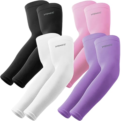 YQXCC 4 Paare Kühlung UV-Schutz Ärmlinge, UPF 50+ Arm Sleeves Tattoo Cover für Frauen Männer Radsport Golf Radfahren von YQXCC