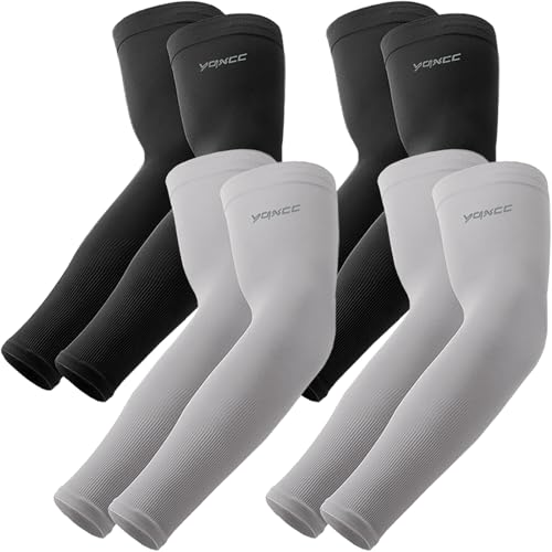 YQXCC 4 Paare Kühlung UV-Schutz Ärmlinge, UPF 50+ Arm Sleeves Tattoo Cover für Frauen Männer Radsport Golf Radfahren von YQXCC