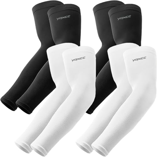 YQXCC 4 Paare Kühlung UV-Schutz Ärmlinge, UPF 50+ Arm Sleeves Tattoo Cover für Frauen Männer Radsport Golf Radfahren von YQXCC