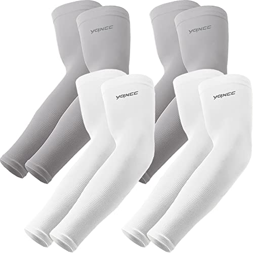YQXCC 4 Paare Kühlung UV-Schutz Ärmlinge, UPF 50+ Arm Sleeves Tattoo Cover für Frauen Männer Radsport Golf Radfahren von YQXCC