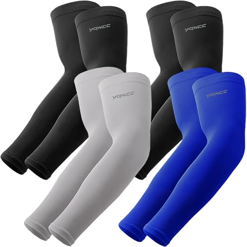 YQXCC 4 Paare Kühlung UV-Schutz Ärmlinge, UPF 50+ Arm Sleeves Tattoo Cover für Frauen Männer Radsport Golf Radfahren von YQXCC