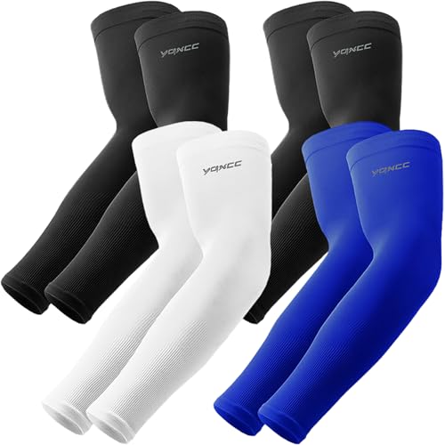 YQXCC 4 Paare Kühlung UV-Schutz Ärmlinge, UPF 50+ Arm Sleeves Tattoo Cover für Frauen Männer Radsport Golf Radfahren von YQXCC
