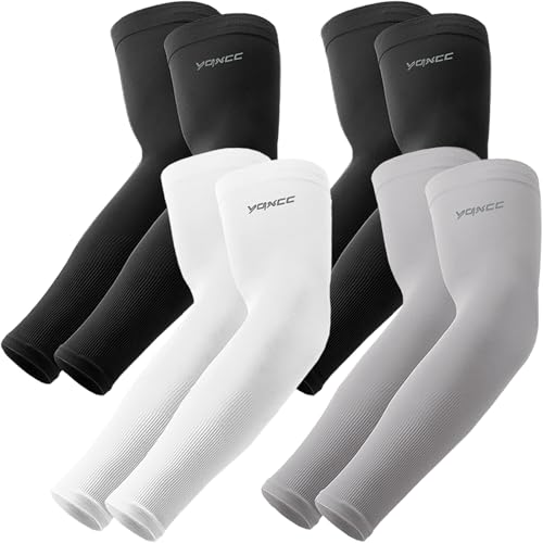 YQXCC 4 Paare Kühlung UV-Schutz Ärmlinge, UPF 50+ Arm Sleeves Tattoo Cover für Frauen Männer Radsport Golf Radfahren von YQXCC
