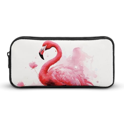 YQYBF Federmäppchen mit großem Fassungsvermögen, Flamingo-Aquarell-Stifttasche, niedlicher Reißverschluss, Kosmetiktasche, Aufbewahrungstasche für Damen und Herren, Stil:, 22*12*5cm von YQYBF