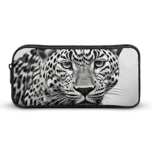 YQYBF Federmäppchen mit großem Fassungsvermögen, Leopardenmuster, niedlicher Reißverschluss, Kosmetiktasche, Aufbewahrungstasche für Damen und Herren, Stil:, 22*12*5cm von YQYBF