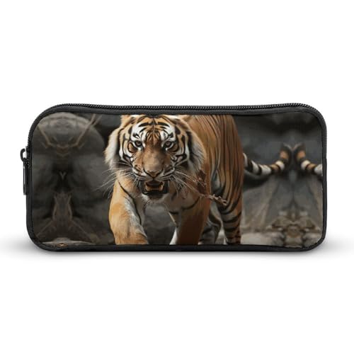 YQYBF Federmäppchen mit großem Fassungsvermögen, Malaya-Tiger-Stifttasche, niedlicher Reißverschluss, Kosmetiktasche, Aufbewahrungstasche für Damen und Herren, 22 x 12 x 5 cm, Stil, Stil:, 22*12*5cm von YQYBF