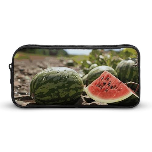 YQYBF Federmäppchen mit großem Fassungsvermögen, Wassermelone auf dem Boden, niedlicher Reißverschluss, Kosmetiktasche, Aufbewahrungstasche für Damen und Herren, Stil:, 22*12*5cm von YQYBF